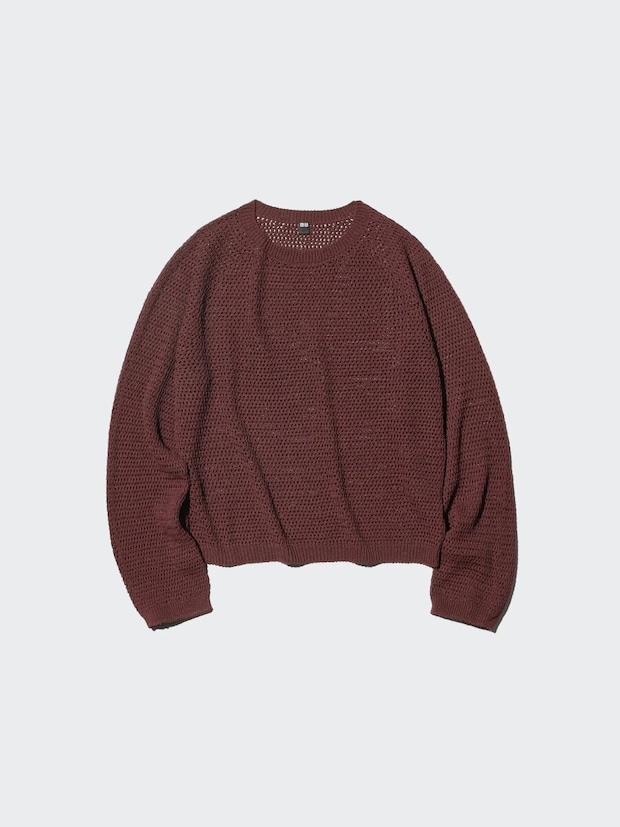 3Dメッシュクルーネックセーター 2026春ユニクロ新作女性おすすめ3Dメッシュクルーネックセーター