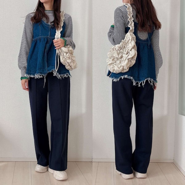 BONLECILL至福のカヌレニット BONLECILL至福のカヌレニットとデニムビスチェコーデ