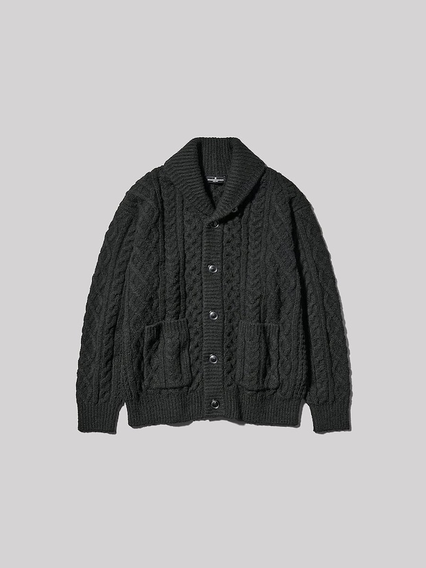 GU ケーブルショールカラーカーディガン ENGINEERED GARMENTS GUのケーブルショールカラーカーディガン ENGINEERED GARMENTS