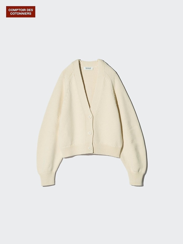 ユニクロ コットンブレンドリラックスVネックカーディガン ユニクロのコットンブレンドリラックスVネックカーディガン