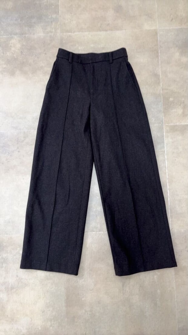 ユニクロブラッシュドジャージーワイドパンツ　DARK BROWN