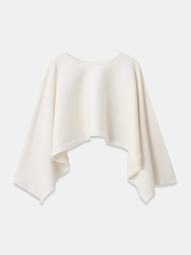 PLST コットンブレンドニットケープ PLSTのコットンブレンドニットケープ