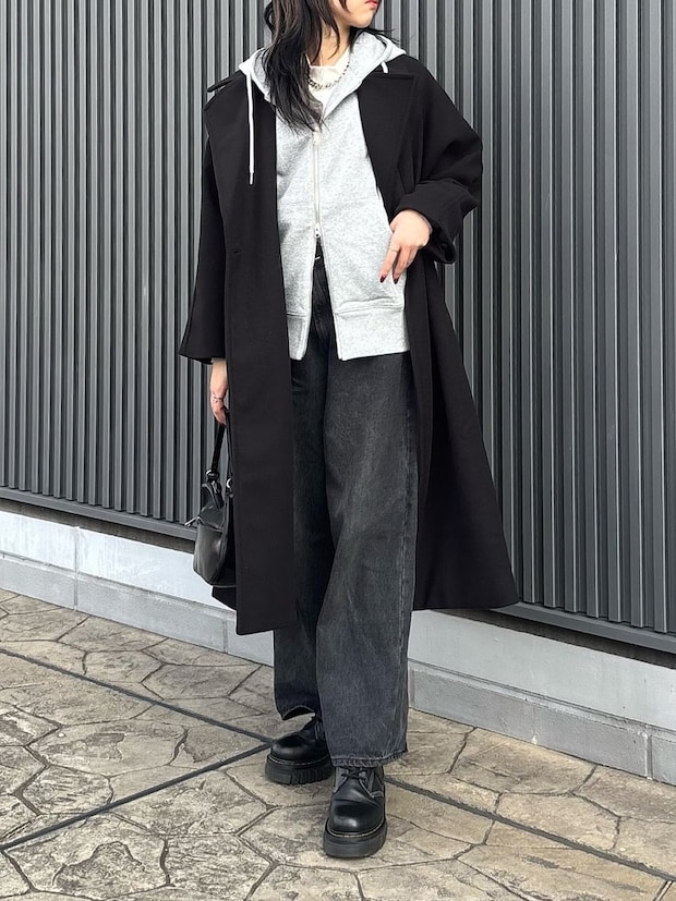 ロングコートコーデ2