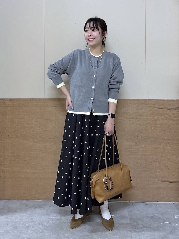 グローバルワークのスウェットライククルーカーディガン