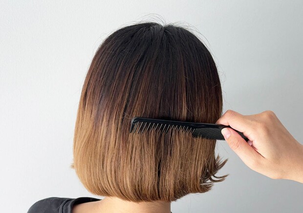 左右で目の粗さが違うコーム　粗目　使用例