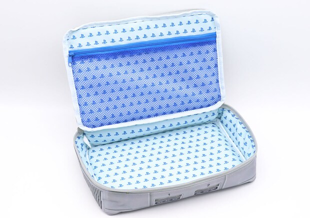 宝島社初代PlayStationマルチケースブルー内生地