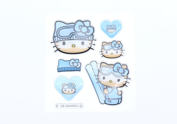 雪焼けハローキティぷっくり水色シール 雪焼けハローキティぷっくり水色シール