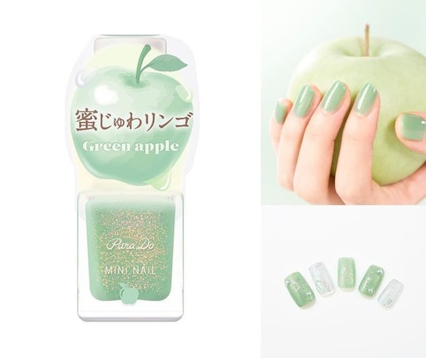 セブン-イレブン　春ネイル　パラドゥ　ミニネイル　GN08　蜜じゅわリンゴ（グリーン系）