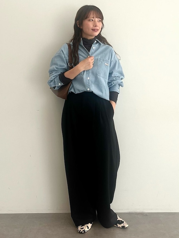 デニムシャツコーデ3