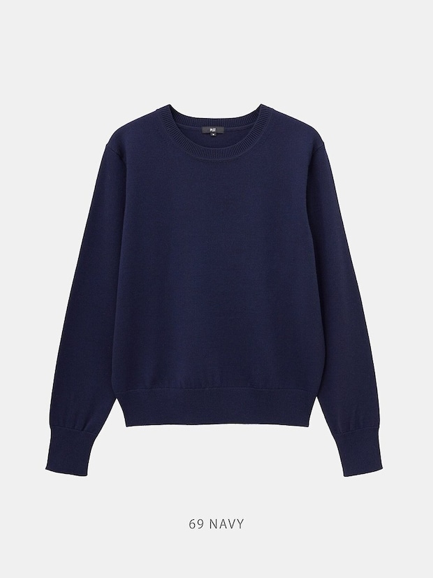 PLST メリノウールブレンドクルーネックセーター PLSTのメリノウールブレンドクルーネックセーター