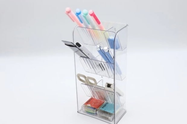 ダイソー　高さ調節できるペンスタンド　使用例　文房具