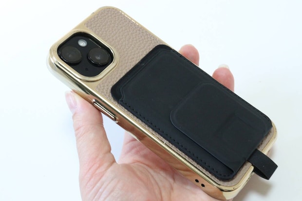 MagSafe対応ウォレット用　落下防止タグ　装着