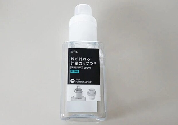 ダイソー　1dp_洗剤ボトル_粉専用_400ml_角_クリア