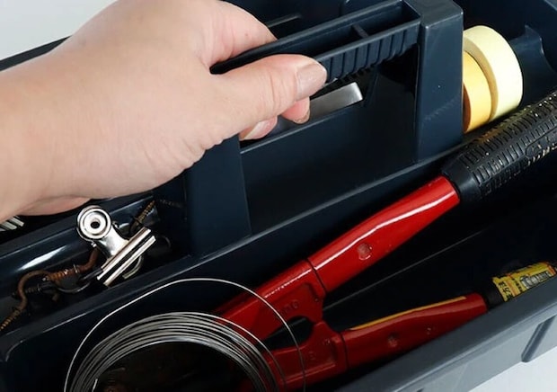 ダイソー　ハンドル付ツールボックス　ハンドル　使用例