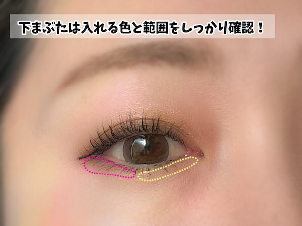 下まぶたは入れる色と範囲をしっかり確認