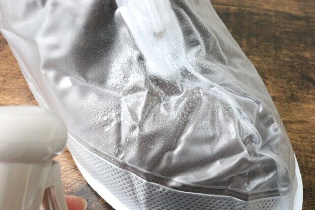 ダイソー　シューズカバー（透明、30.5cm）　使用例