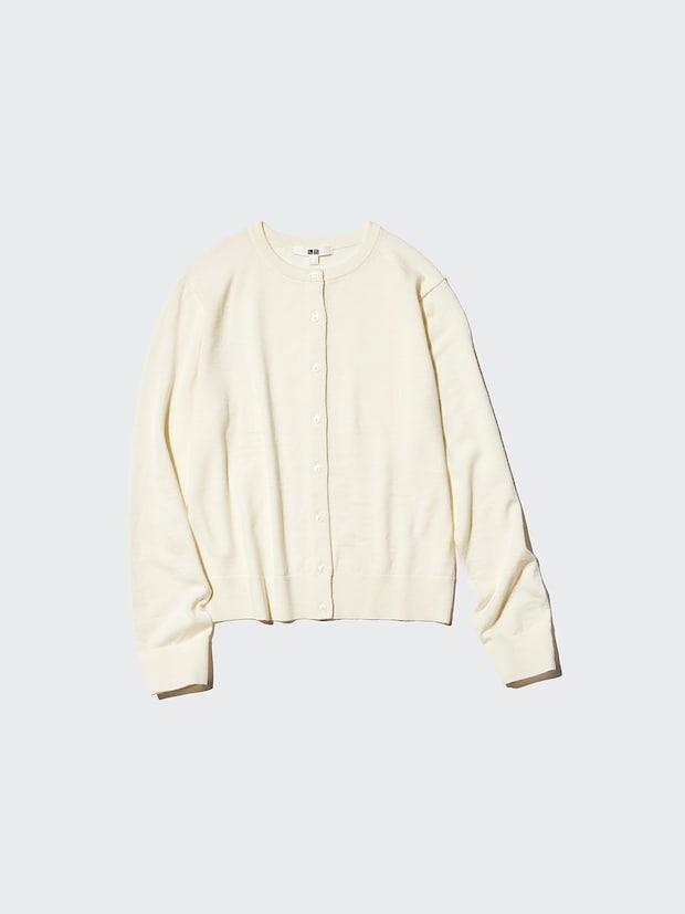 ユニクロのメリノクルーネックカーディガン