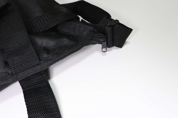 ダイソーの2WAYショルダーバッグ ファスナー付の開け口のファスナー