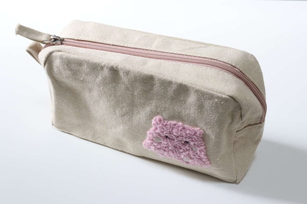 刺繍ボックスポーチ（サメ、メンダコ）　自立