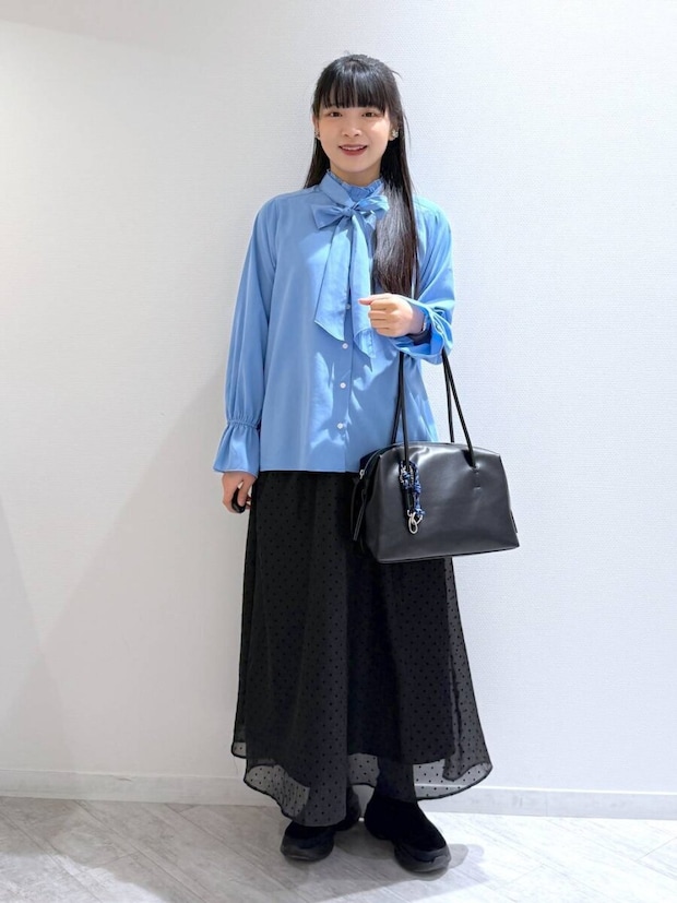 2026春グローバルワーク大人女性おすすめ2WAYリボンタイシャツ