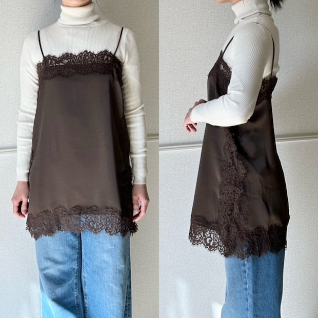 Trish　ケミカルレースサテンキャミソール　着用感