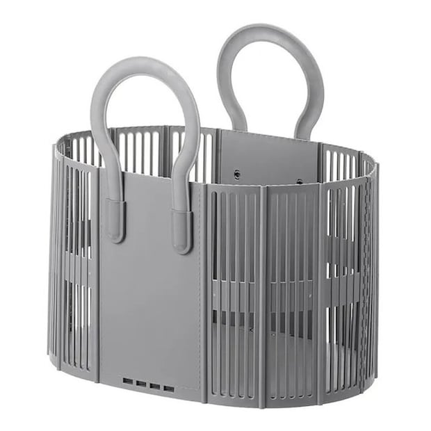 カインズ　折りたためるランドリーバスケット グレー