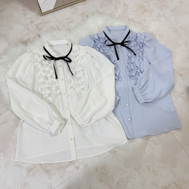 2026春しまむら大人女性おすすめリボンフリルブラウス