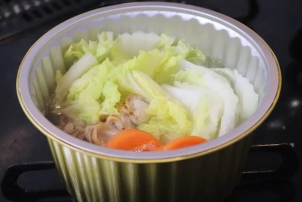 ダイソー　アルミ丸鍋（18cm、3個）　使用例