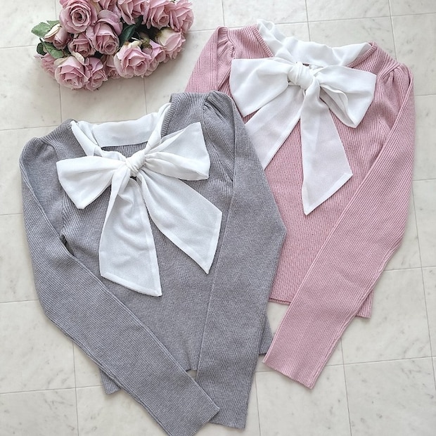 しまむらのボウタイニットプルオーバー（Mian）