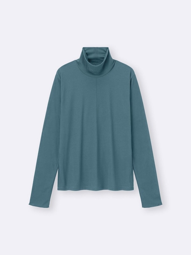 2026gu値下げ大人女性おすすめソフトシアーハイネックT