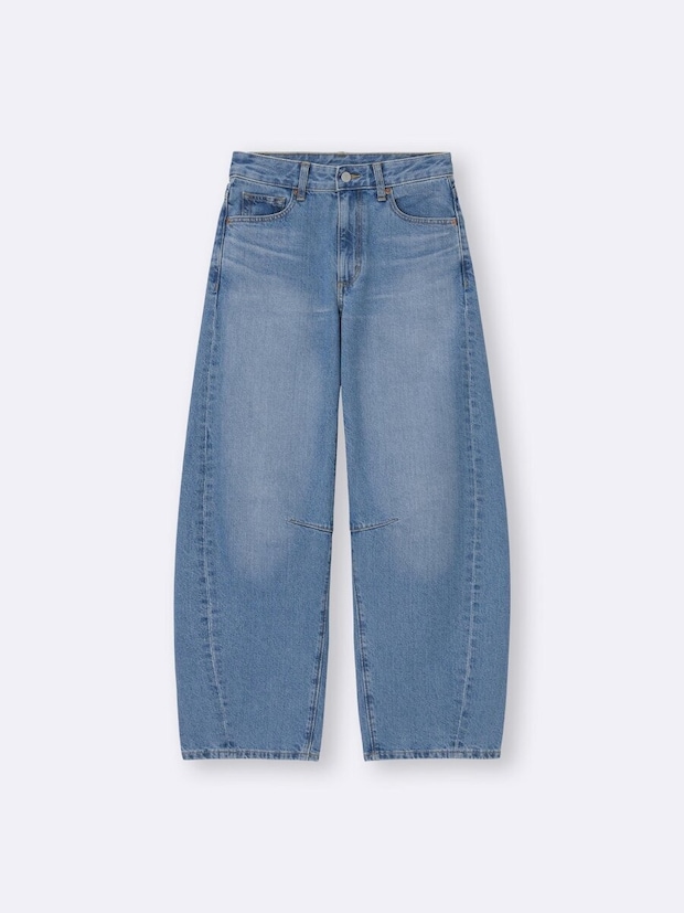 バレルレッグジーンズ 2026gu春バレルレッグジーンズ