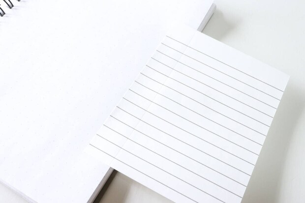 ノート罫線入ふせん（カバー付、30枚）　ミシン目