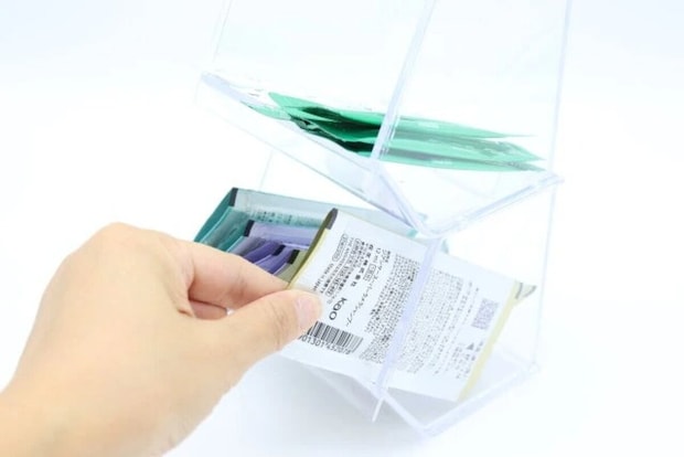 ダイソー　アメニティーラック（クリア）　使用例　スタッキング