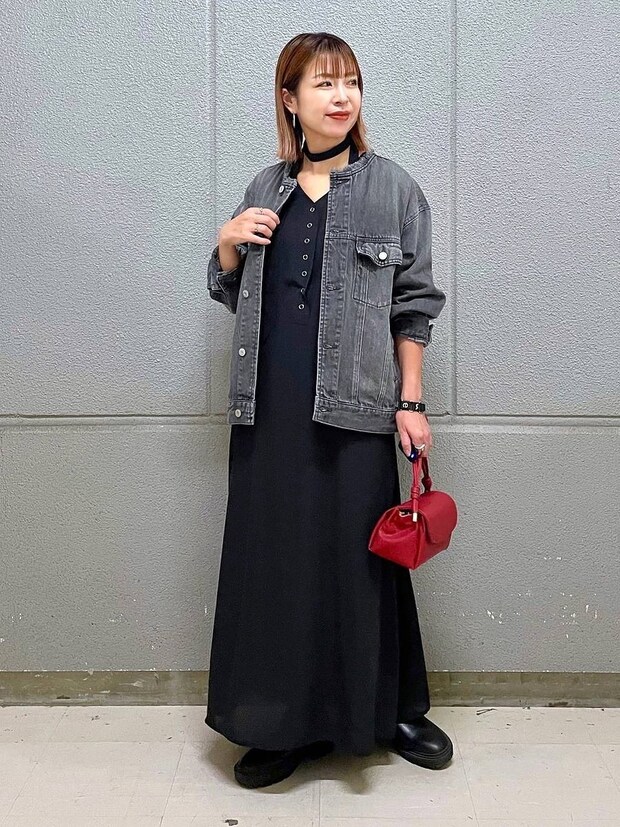 グローバルワークのチョーカー付きAラインワンピース