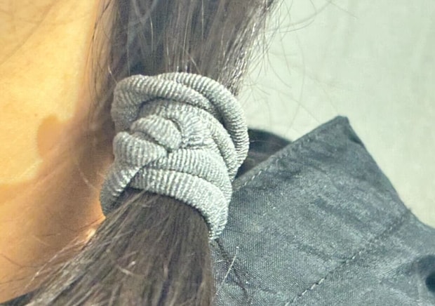 セリアのジャージヘアゴムを使ったヘアアレンジ