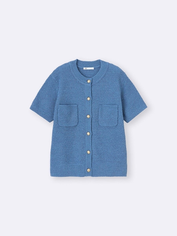 2026gu春大人女性おすすめメタルボタンカーディガン