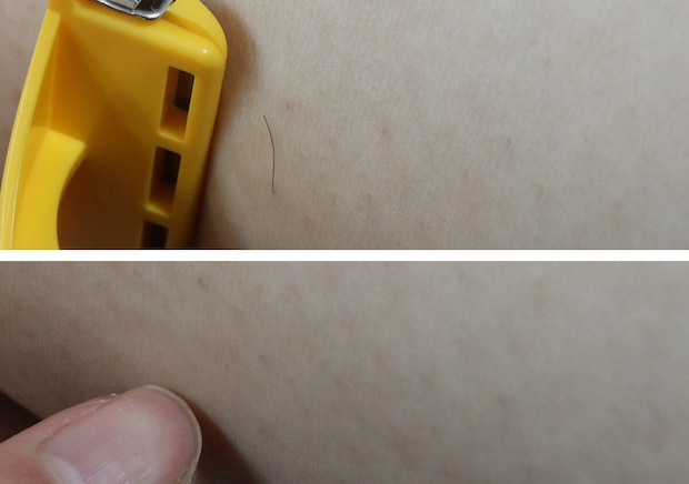 厚刃1枚刃カミソリ　使用時の比較