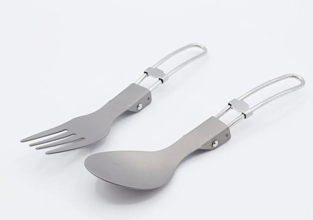 ダイソー　チタン製折り畳みフォーク　チタン製折り畳みスプーン