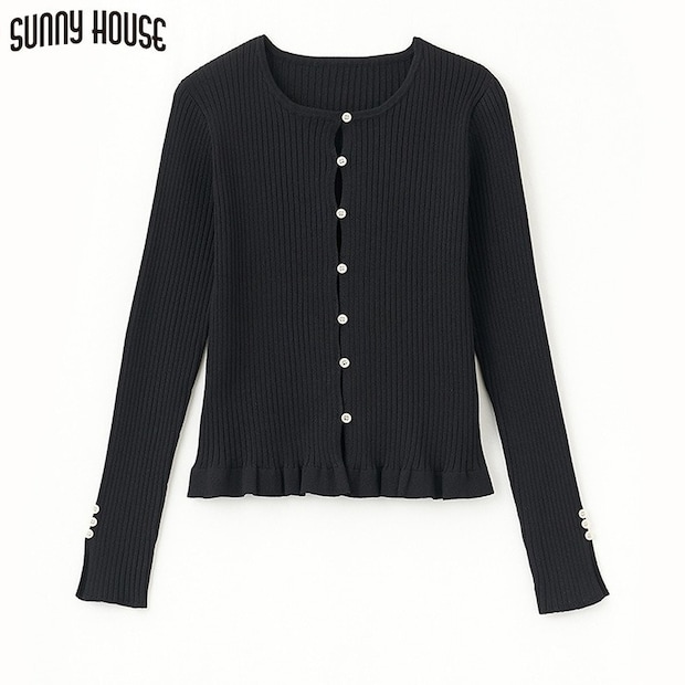 しまむらのリブニットカーディガン（SUNNY HOUSE）