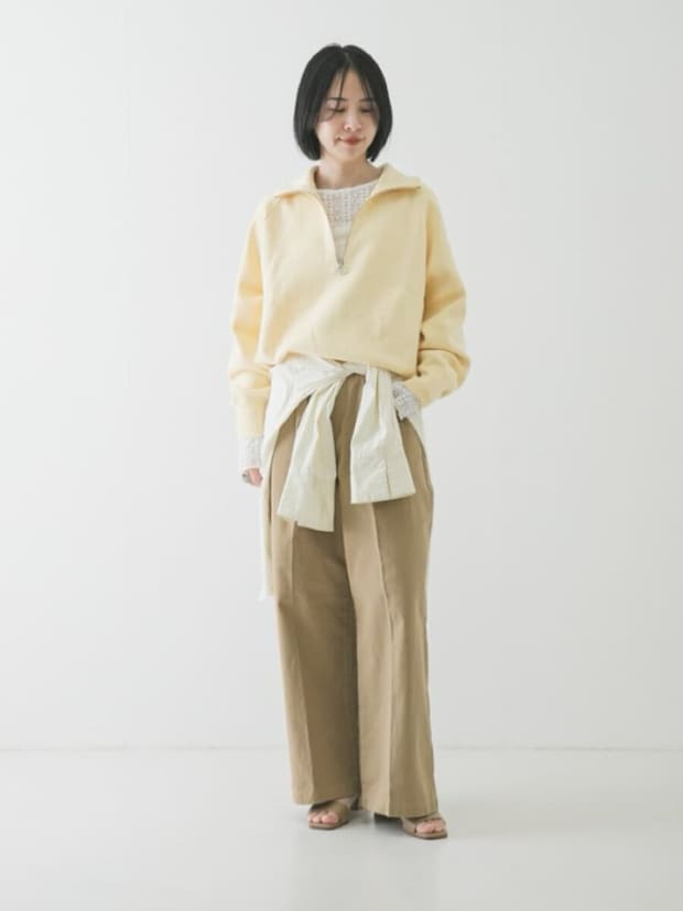 2026春大人女性おすすめイエローレイヤードコーデ