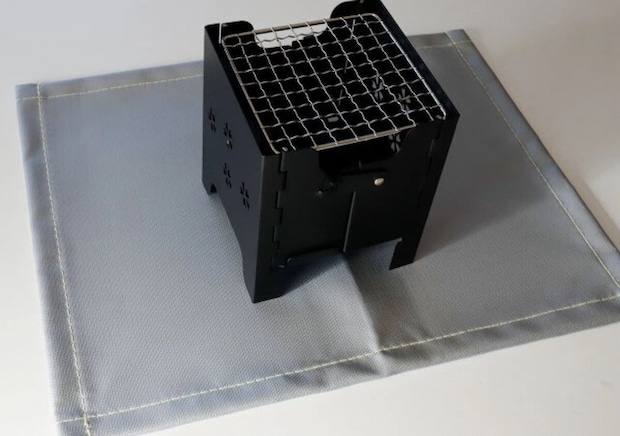 ダイソー　焚き火シート　使用例