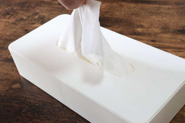 ティッシュケース（ホワイト）　使用例