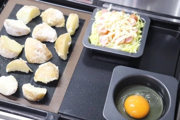 ダイソーのオーブントレー（スクエア）の使用例