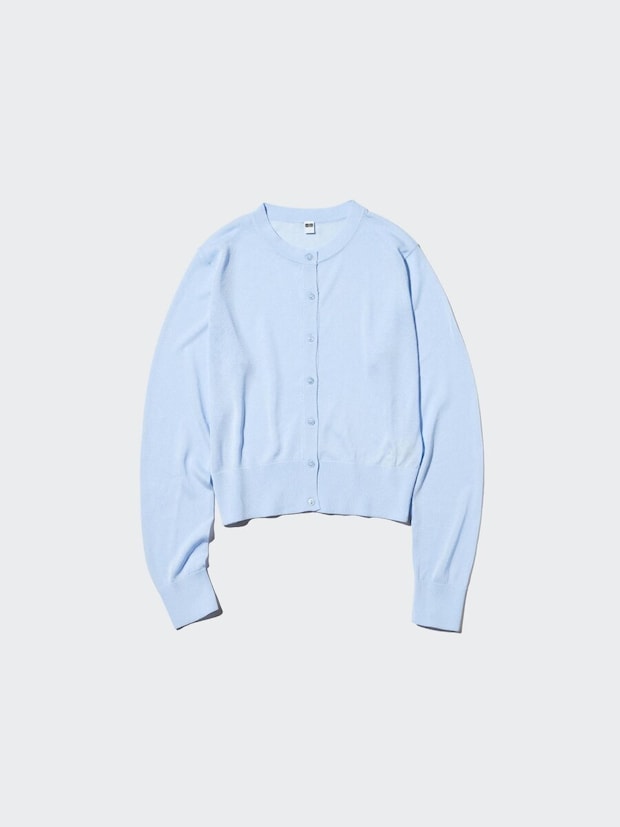 シアークルーネックショートカーディガン 2026ユニクロ新作女性おすすめシアークルーネックショートカーディガン