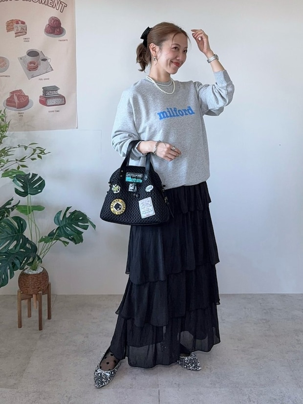 グレースウェット スカート コーデ グレースウェットとスカートのコーデ2