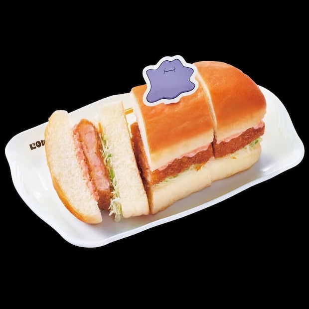 コメダ珈琲店のメタモンの明太エビカツパンのビジュアル