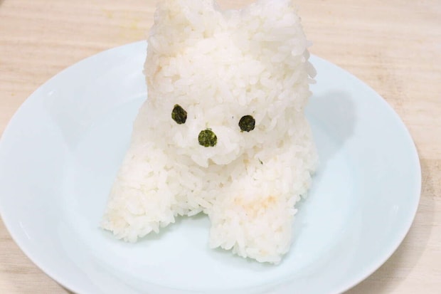 ダイソーのデコかわ　ごはん de おすわり わんにゃんで作ったごはん