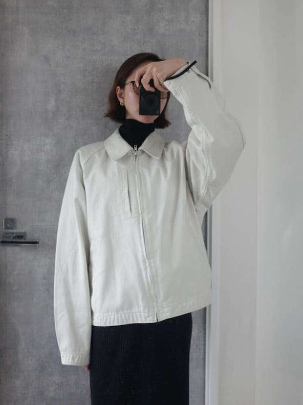 GUコットンジップアップジャケット　Lサイズ着用感