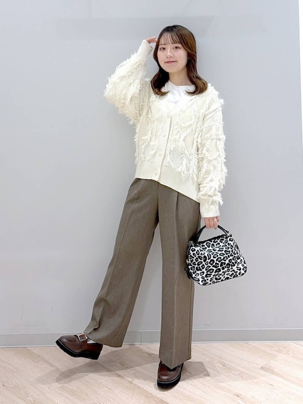 2026春グローバルワーク大人女性おすすめフリンジケーブルカーディガン