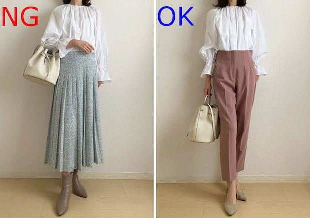 2026春大人女性白ブラウスNG＆OKコーデ